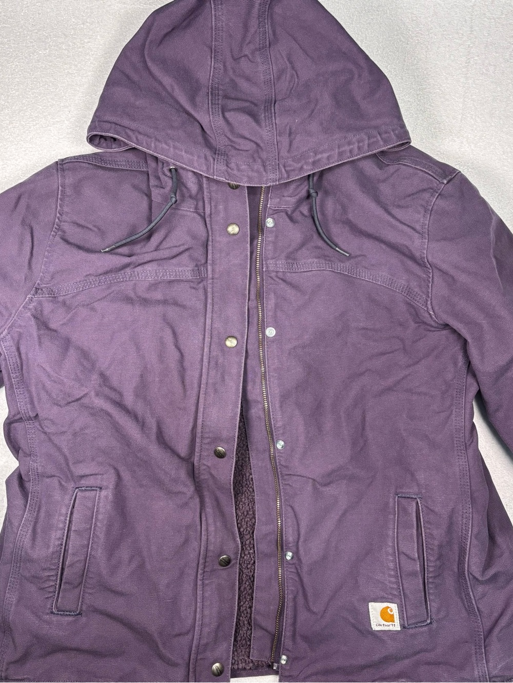 Carhartt Women's Sandstone Berkley Hooded Utility Jacket in Plum